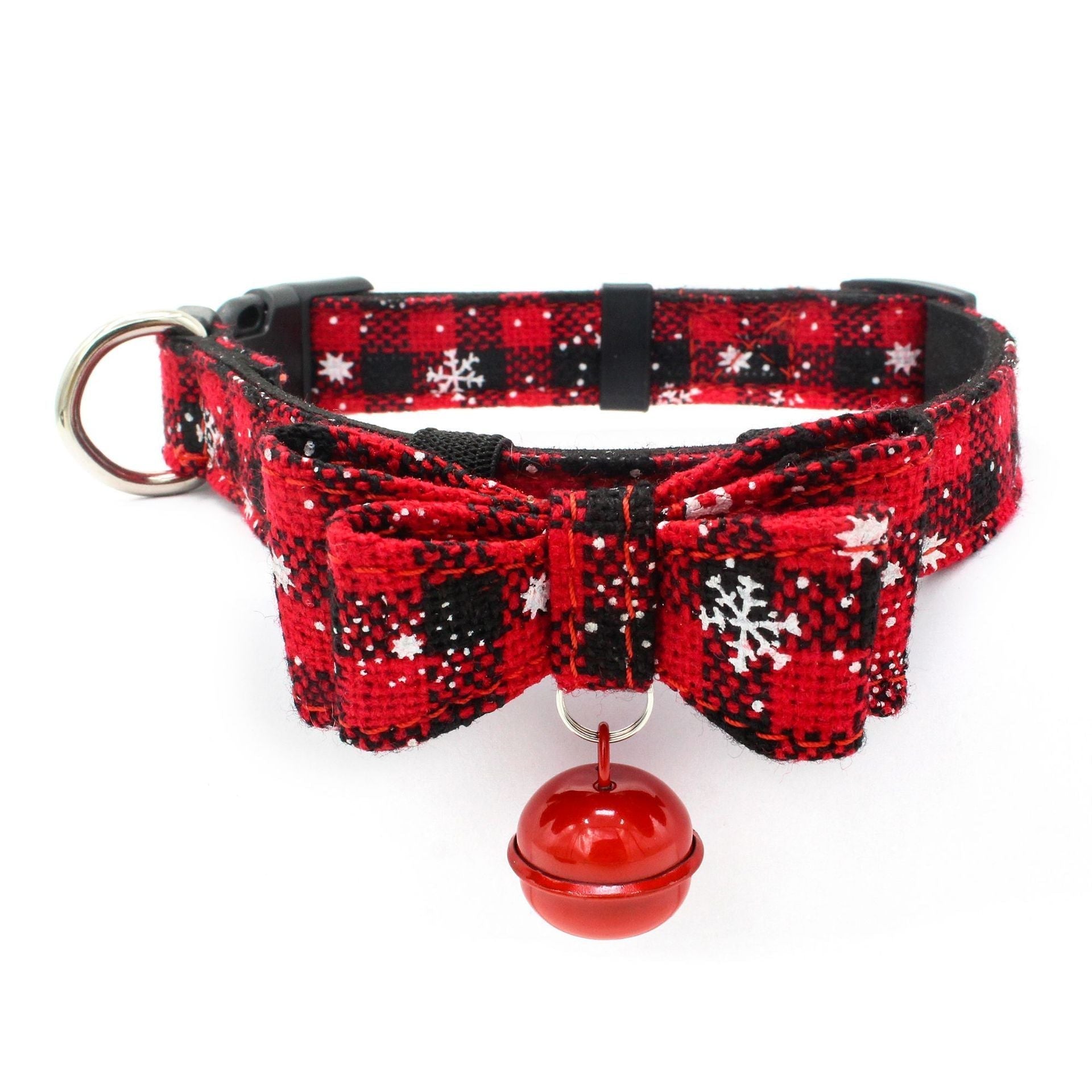 HKM-189203 Soft Microfiber Backing Pet Bow Collar - Adjustable Sizes XS to L