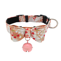 HKM-189203 Soft Microfiber Backing Pet Bow Collar - Adjustable Sizes XS to L