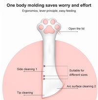 HKM-623699 Pet Food Spoon and Can Opener Set for Cats and Dogs - Multi-Functional Silicone Accessory with Reusable Lids and Easy Scoop Design