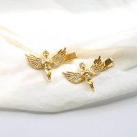 HKM-836691 Metal Angel Hairpin for Women – Gold and Silver Duckbill Clip for Bangs