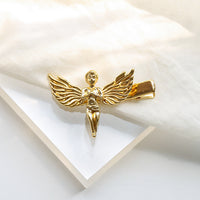 HKM-836691 Metal Angel Hairpin for Women – Gold and Silver Duckbill Clip for Bangs