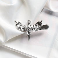 HKM-836691 Metal Angel Hairpin for Women – Gold and Silver Duckbill Clip for Bangs