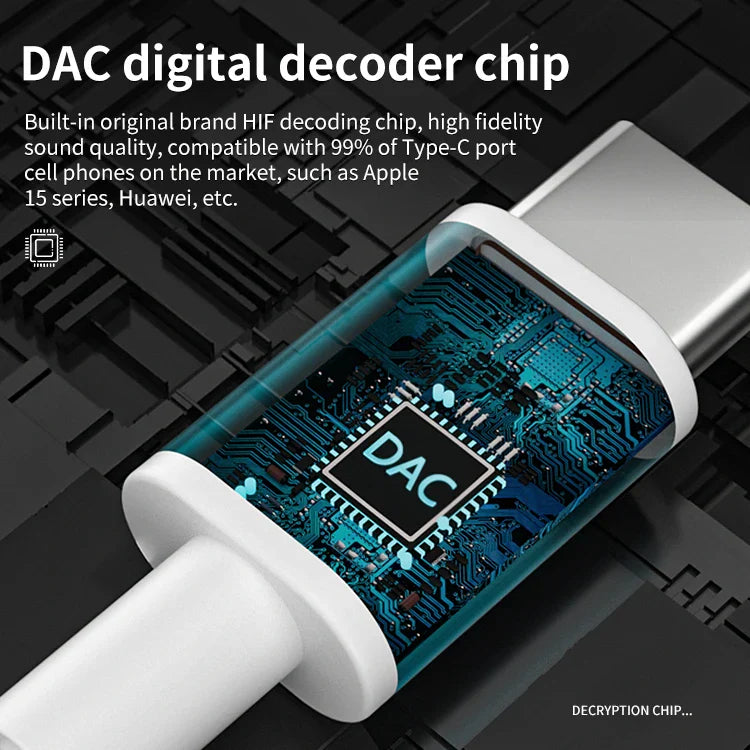 KTX-190803 Digital Type C Heavy Bass Wired Earbuds for Live Broadcasting and K-Song Voice Conversion