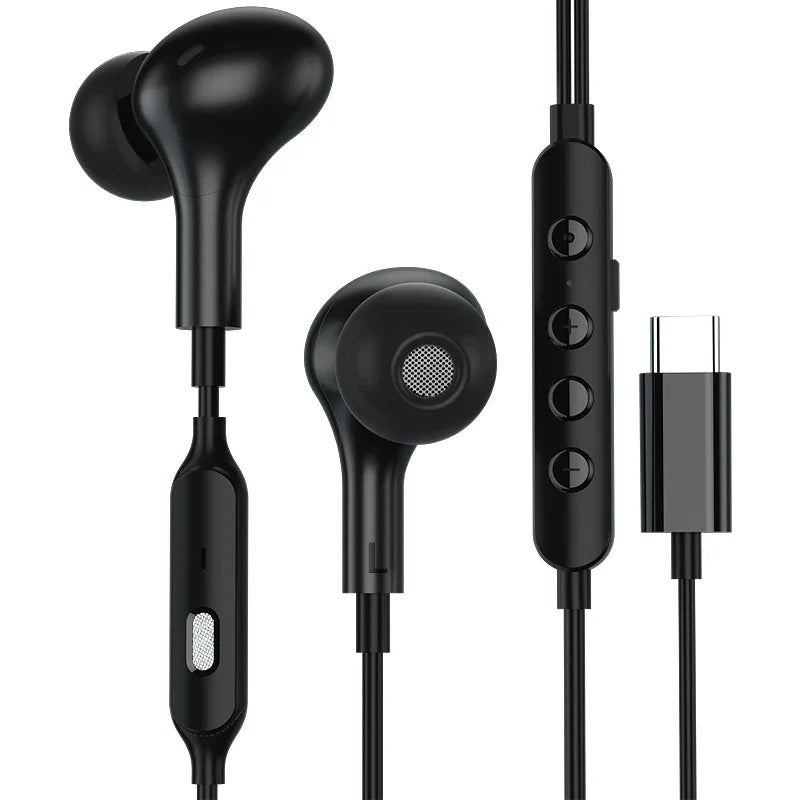 KTX-190803 Digital Type C Heavy Bass Wired Earbuds for Live Broadcasting and K-Song Voice Conversion