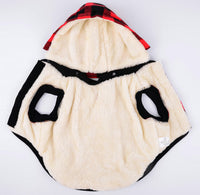 HKM-934483 Plaid Detachable Hooded Pet Jacket for Autumn and Winter ¨C Quilted Cotton and Flannel Lining