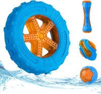 HKM-364051 Interactive Floating Dog Squeaky Toy Set for Fetch and Play in Water