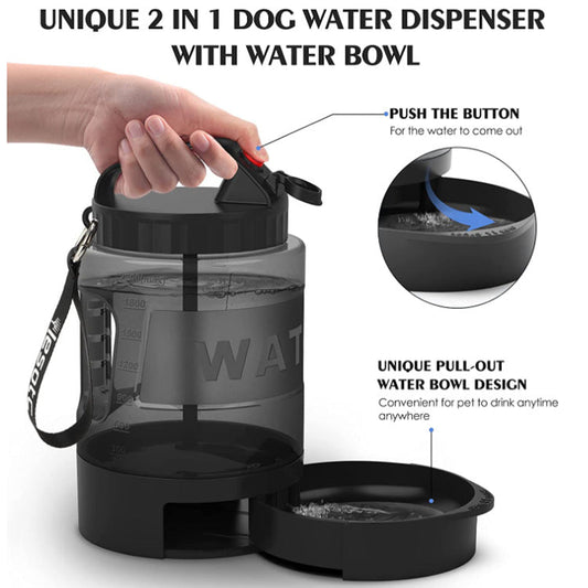 HKM-605587 Large Capacity 2.2L Dog Water Bottle – Portable Outdoor Drinking Kettle for Pets
