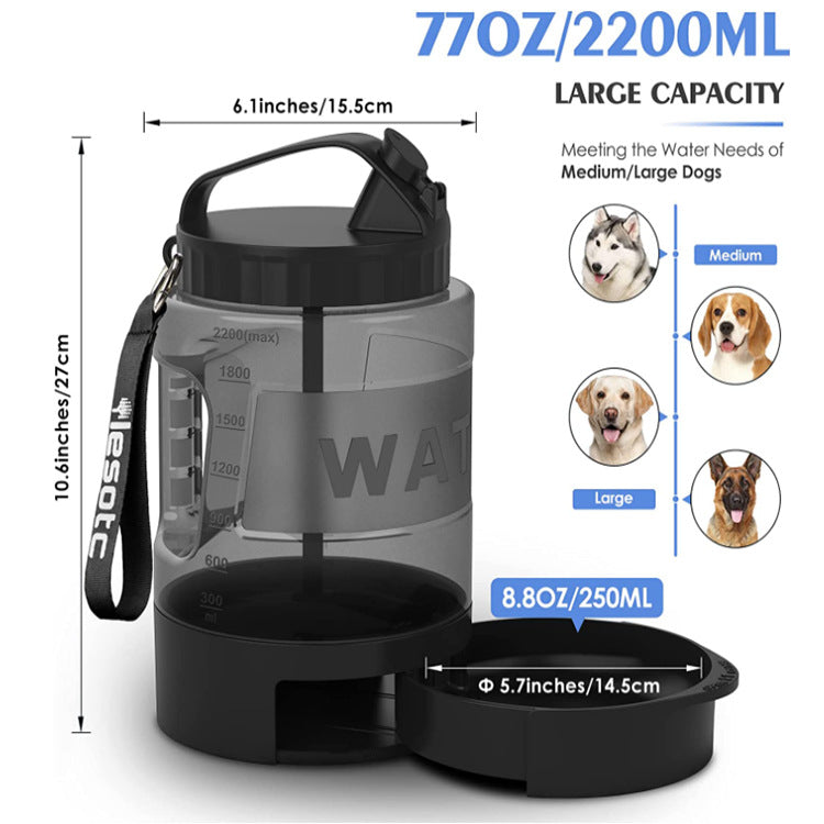 HKM-605587 Large Capacity 2.2L Dog Water Bottle – Portable Outdoor Drinking Kettle for Pets