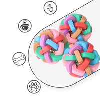 HKM-151315 Colorful Woven Ball Chew Toy for Dental Care - Available in Small, Medium, Large