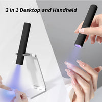 HKM-533779 Handheld Mini UV LED Nail Lamp with Adjustable Stand, Portable Cordless Nail Dryer