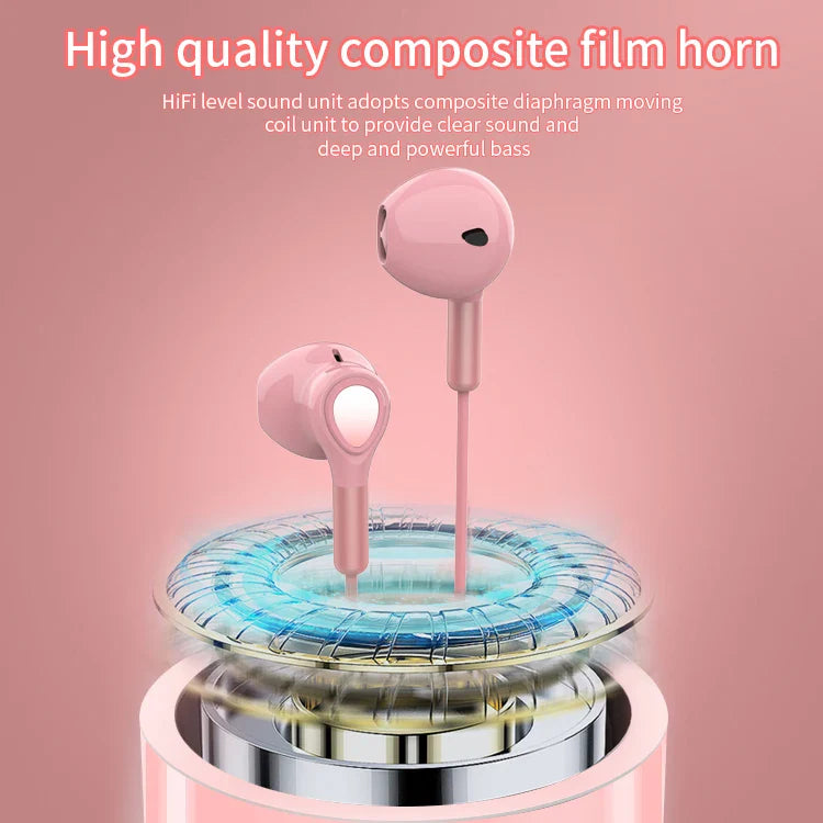 KTX-780627 3.5mm Wired Earphones with Microphone, Universal In-Ear Headphones for Smartphones and Tablets