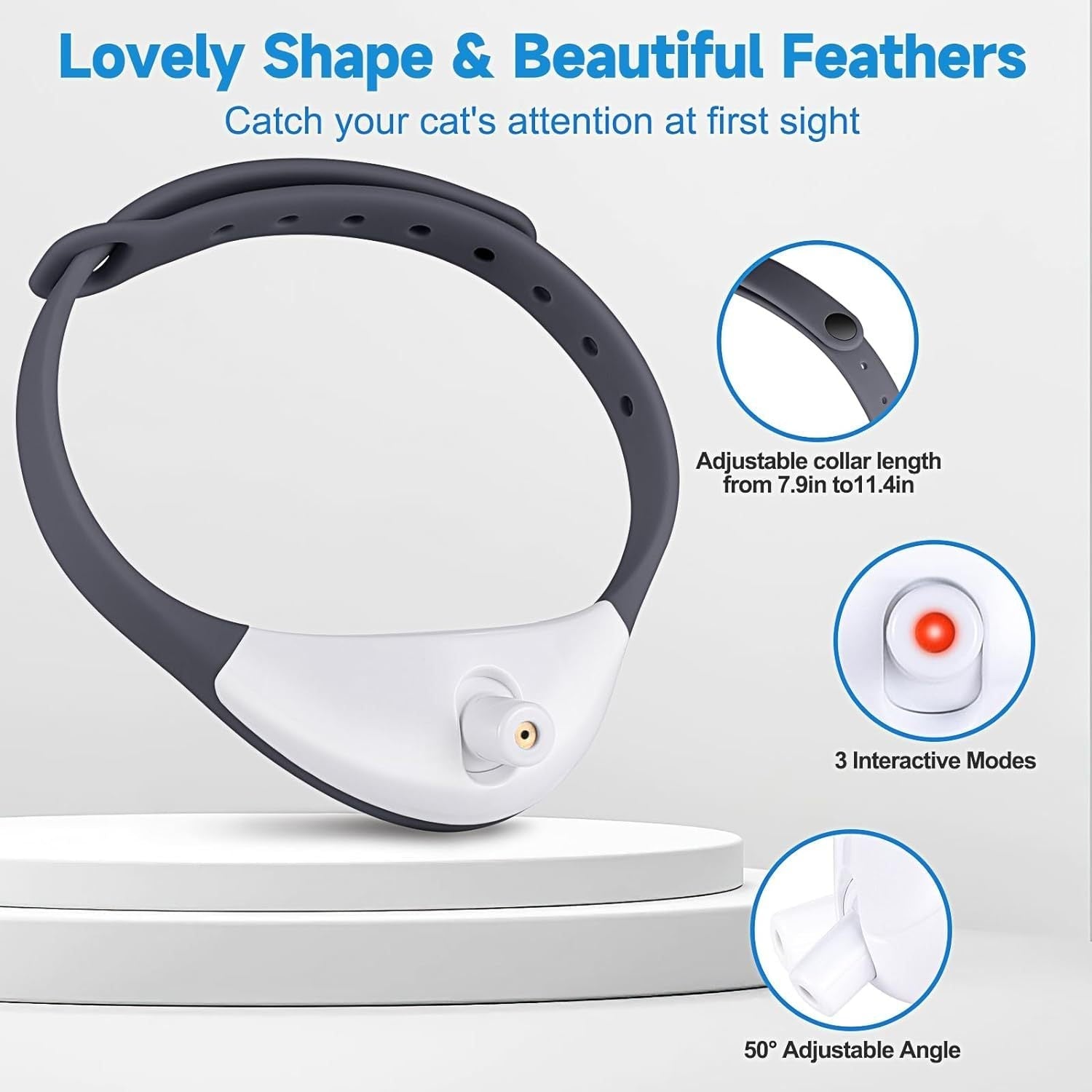 HKM-562003 Wearable LED Interactive Cat Collar with Rechargeable Battery for Indoor Play