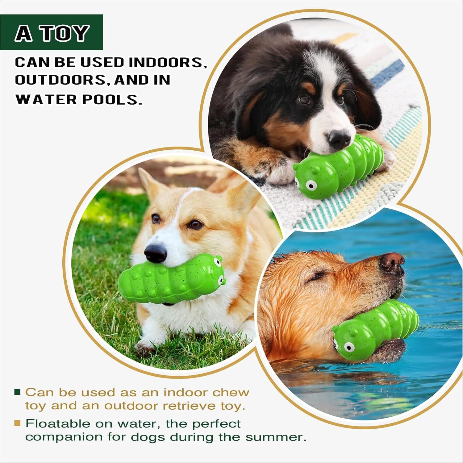 HKM-313171 Interactive TPR Squeaky Dog Chew Toy for Medium to Large Dogs - Bite Resistant Bug Design, Perfect for Indoor and Outdoor Play