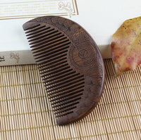HKM-943891 Portable Gold Sandalwood Comb for Teeth Care - 10.5cm x 5.6cm x 1.3cm