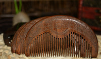 HKM-943891 Portable Gold Sandalwood Comb for Teeth Care - 10.5cm x 5.6cm x 1.3cm