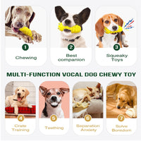 HKM-214547 Indestructible Squeaky Dog Chew Toy for Aggressive Chewers - Durable Food Grade Material for Medium Dogs