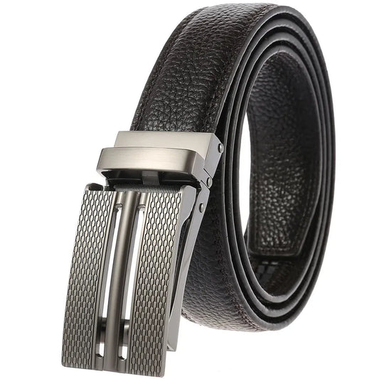 HKM-725011 Automatic Alloy Buckle Belt - Model LY33-2220-5, Fashionable Design and Durable Material