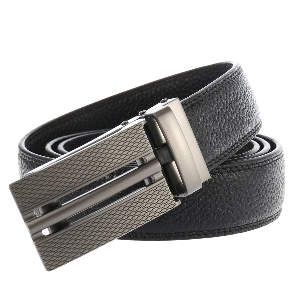 HKM-725011 Automatic Alloy Buckle Belt - Model LY33-2220-5, Fashionable Design and Durable Material