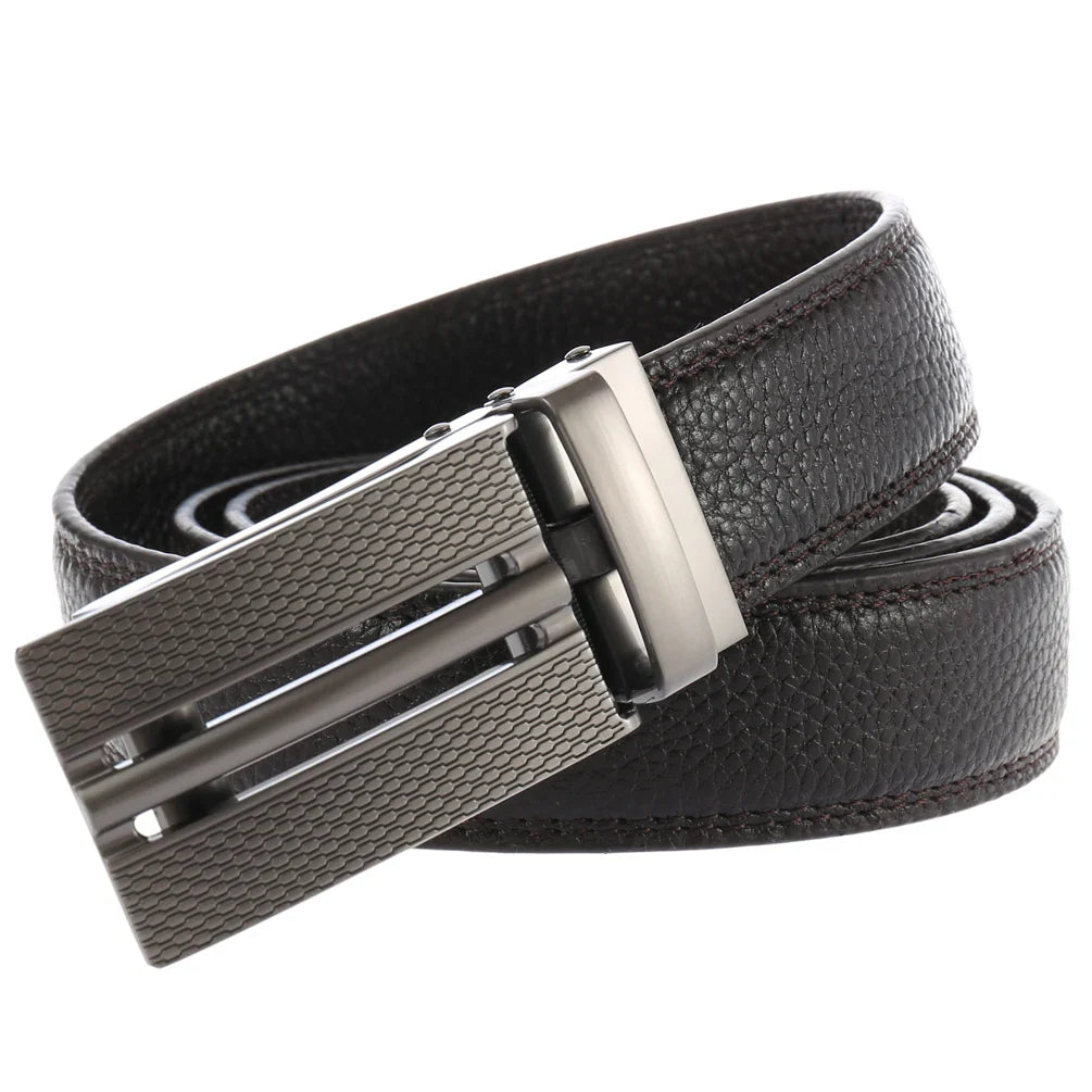 HKM-725011 Automatic Alloy Buckle Belt - Model LY33-2220-5, Fashionable Design and Durable Material