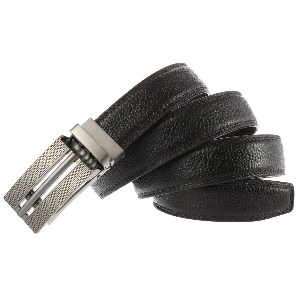 HKM-725011 Automatic Alloy Buckle Belt - Model LY33-2220-5, Fashionable Design and Durable Material