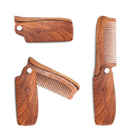 HKM-975507 Folding Comb with PU Leather Carrying Case for Hair and Beard Care