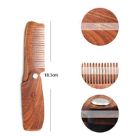 HKM-975507 Folding Comb with PU Leather Carrying Case for Hair and Beard Care