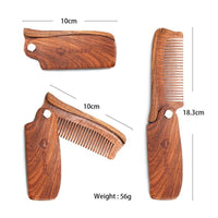 HKM-975507 Folding Comb with PU Leather Carrying Case for Hair and Beard Care