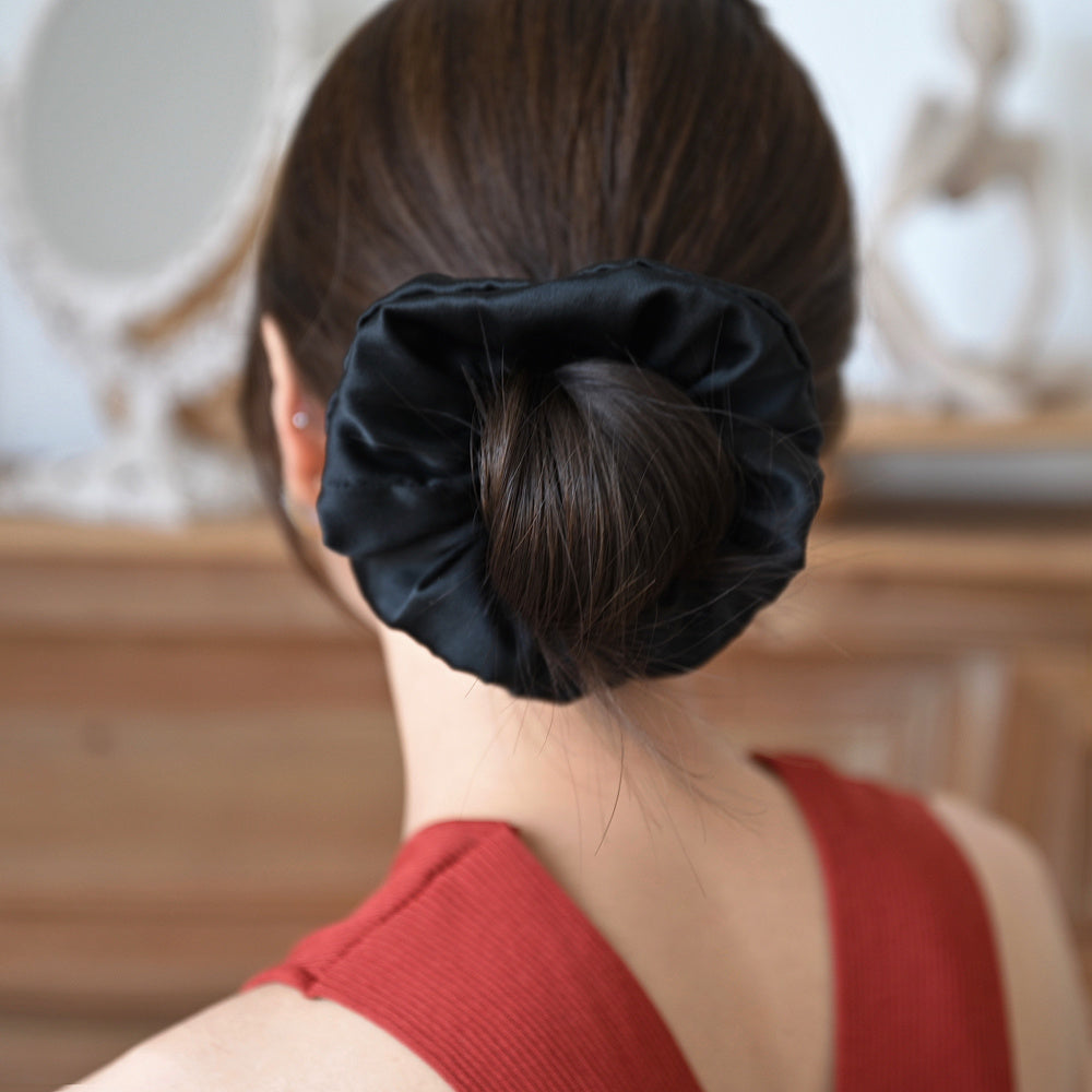 HKM-241107 Silk Large Intestine Circle Head Flower Hair Rope in Various Colors 6.0cm Wide