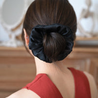 HKM-241107 Silk Large Intestine Circle Head Flower Hair Rope in Various Colors 6.0cm Wide
