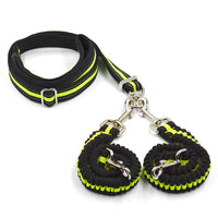 HKM-197267 Adjustable Double-Headed Nylon Dog Leash - One-to-Two Connector, 50-100cm Main Traction, 70-110cm Side Traction