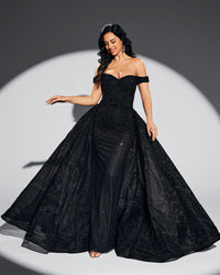 HKM-578963 Elegant Black Evening Gown for Women - Style EZ25076