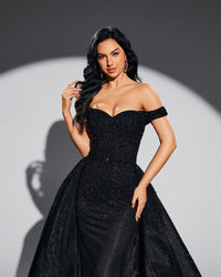 HKM-578963 Elegant Black Evening Gown for Women - Style EZ25076