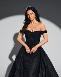 HKM-578963 Elegant Black Evening Gown for Women - Style EZ25076