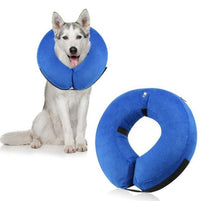 HKM-160723 Inflatable Protective Collar for Dogs and Cats - Adjustable Soft Fabric with Sizes S to XL