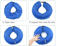 HKM-160723 Inflatable Protective Collar for Dogs and Cats - Adjustable Soft Fabric with Sizes S to XL