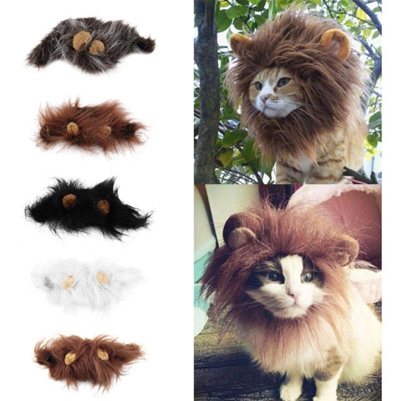 HKM-108691 Pet Lion Mane Costume Hat for Small Dogs and Cats - Fun Halloween and Festival Accessory