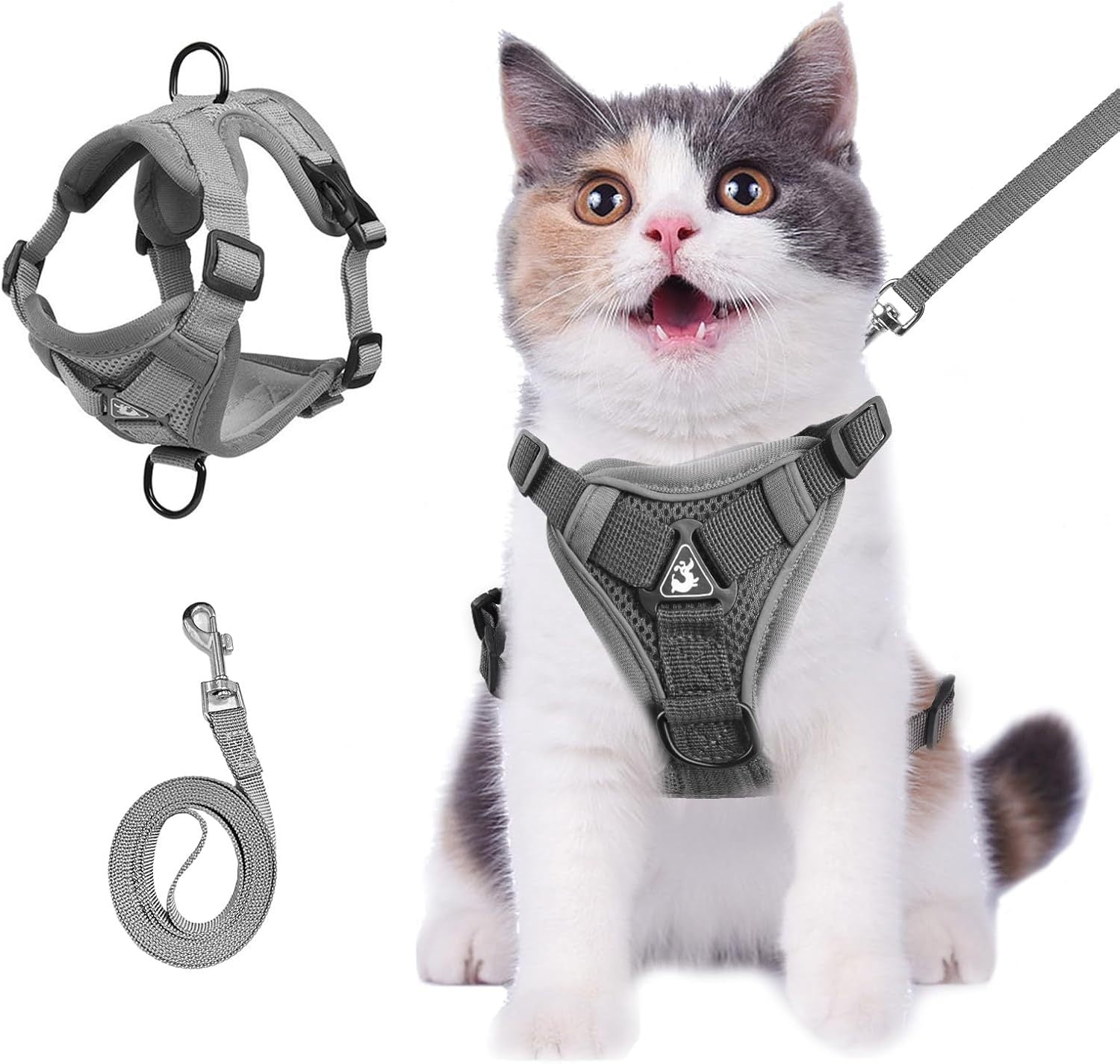 HKM-013331 Adjustable Soft Mesh Cat Harness and Leash Set for Safe Outdoor Adventures