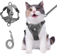 HKM-013331 Adjustable Soft Mesh Cat Harness and Leash Set for Safe Outdoor Adventures