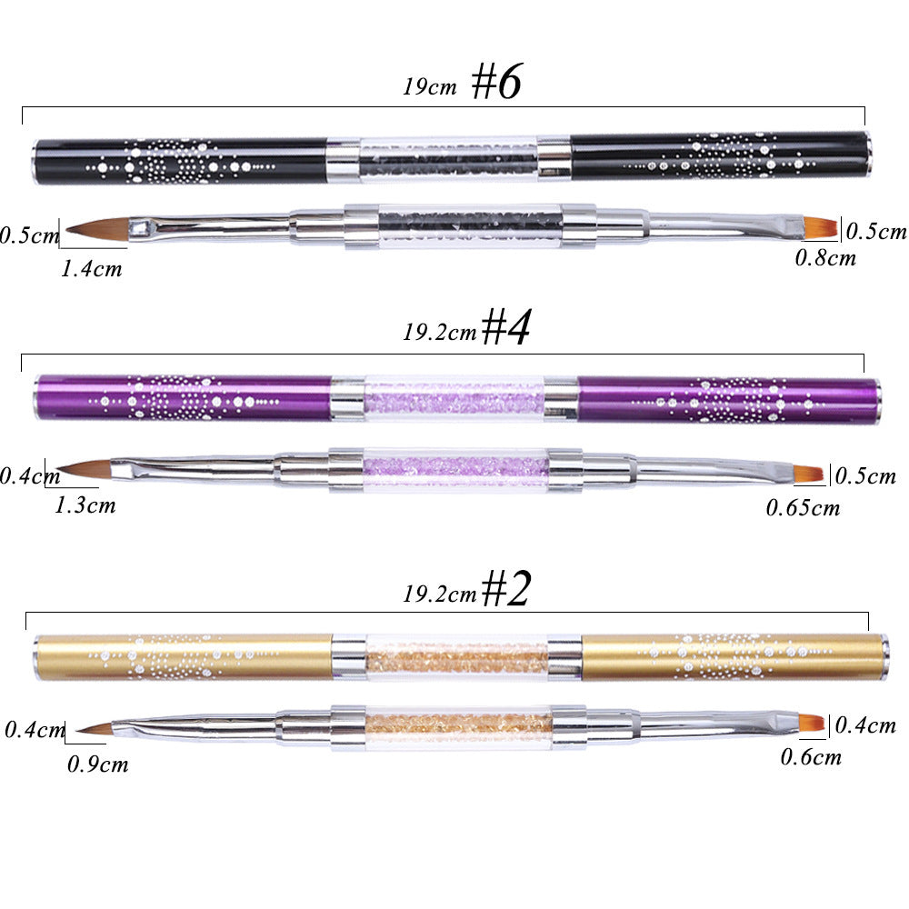 HKM-082771 Dual-Ended Nail Art Pen for Flower Designs with Diamond Inlay