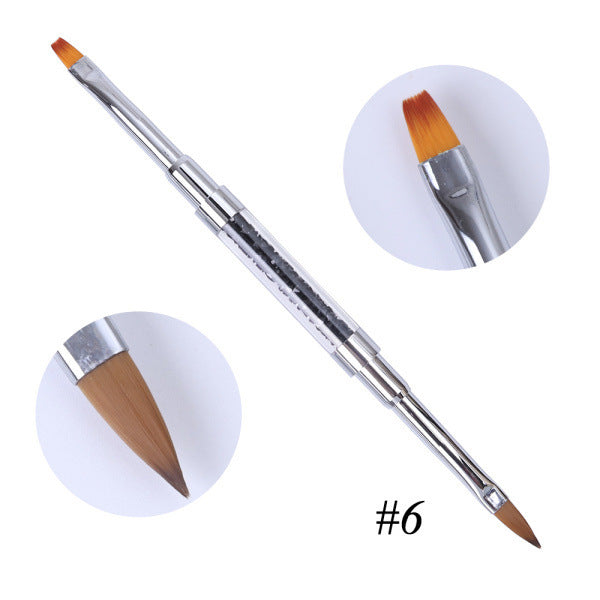HKM-082771 Dual-Ended Nail Art Pen for Flower Designs with Diamond Inlay