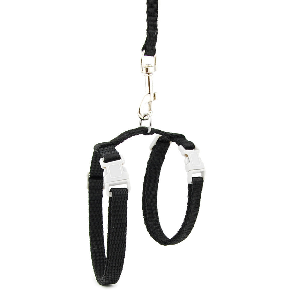 HKM-717267 Adjustable Cat and Dog Chest Harness with Traction Rope - I-Shaped Design for Safe Walking, Multiple Color Options