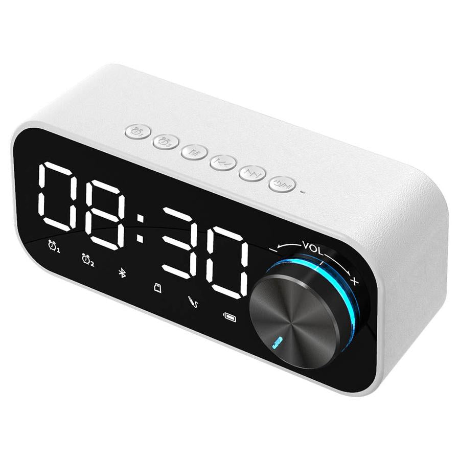 KTX-888467 Bluetooth Alarm Clock Speaker with Digital Display and Wireless Subwoofer - Compact Music Player and Table Clock for Home Decor