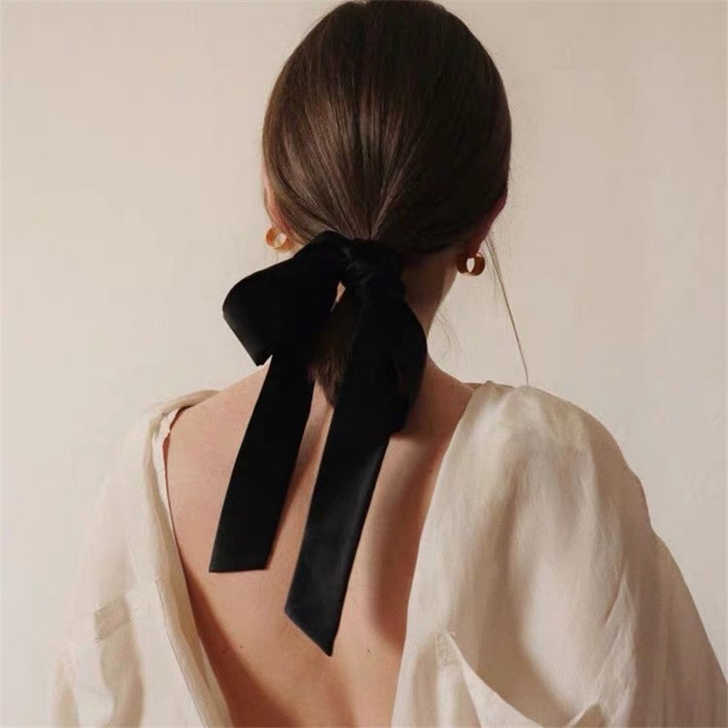 HKM-626579 Double-Sided Velvet Bow Hair Rope for Women - Vintage Geometric Style Accessory