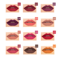 HKM-845075 Matte Velvet Lipstick Pen - Waterproof, Non-Marking, 12 Color Options, 1.5g