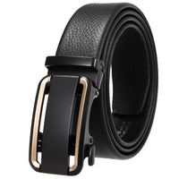 HKM-636755 Men’s Automatic Buckle Leather Belt with Strong Durability and Adjustable Fit