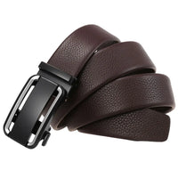 HKM-636755 Men’s Automatic Buckle Leather Belt with Strong Durability and Adjustable Fit