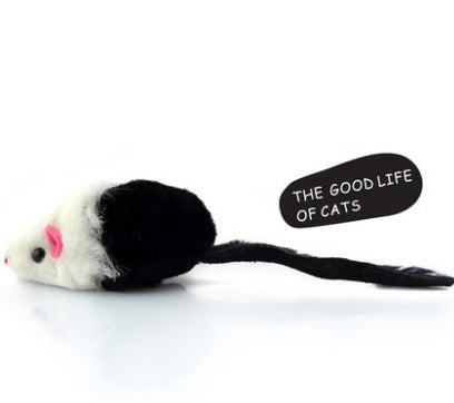 HKM-385619 Natural Rabbit Hair Fake Mouse Cat Toy - 5 Pack