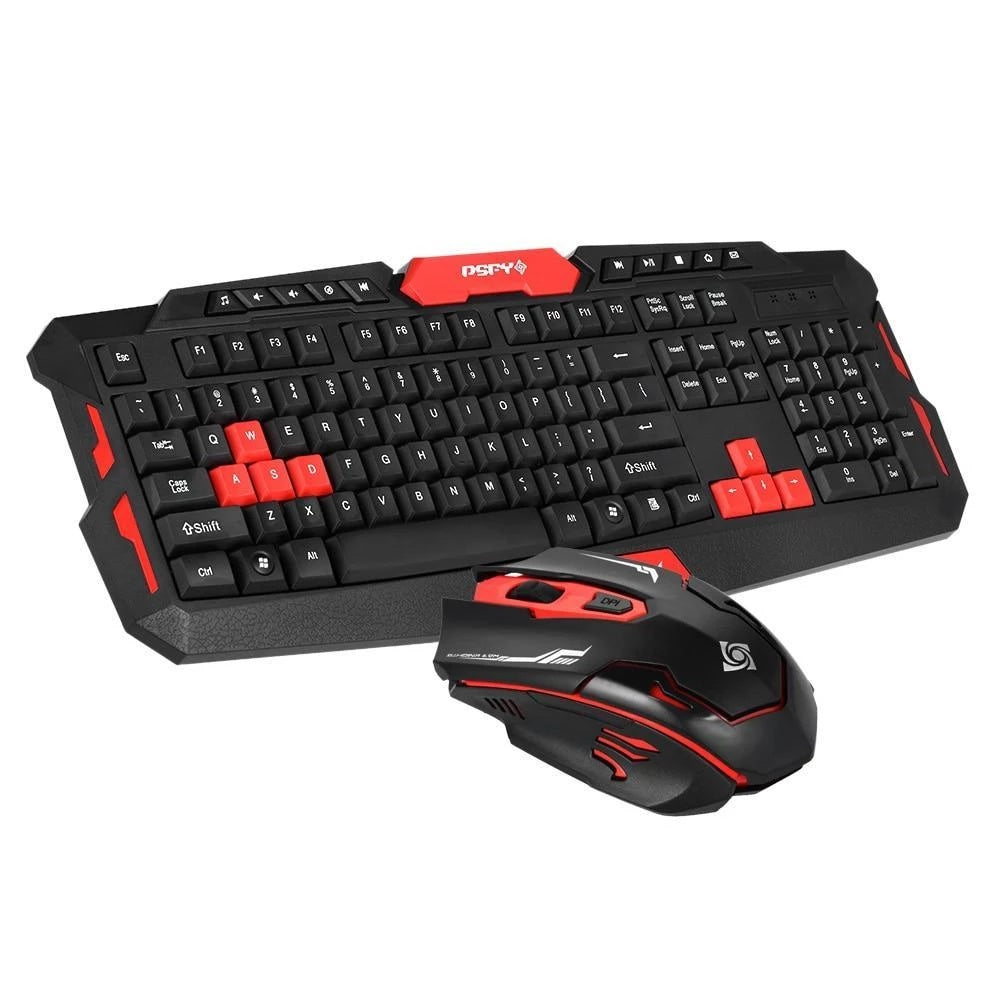 KTX-087379 Wireless Ergonomic Gaming Keyboard and Mouse Set - Waterproof, Optical, USB Connection for PC and Laptop