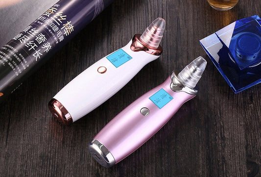 HKM-590035 Pore Vacuum Cleaner with Display - Blackhead Removal Device in Ivory White and Rose Gold