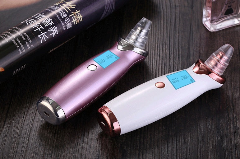 HKM-590035 Pore Vacuum Cleaner with Display - Blackhead Removal Device in Ivory White and Rose Gold